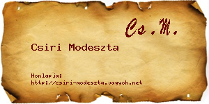 Csiri Modeszta névjegykártya